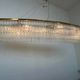 Big design hand made XXL glass and brass austrian chandelier - 1980s