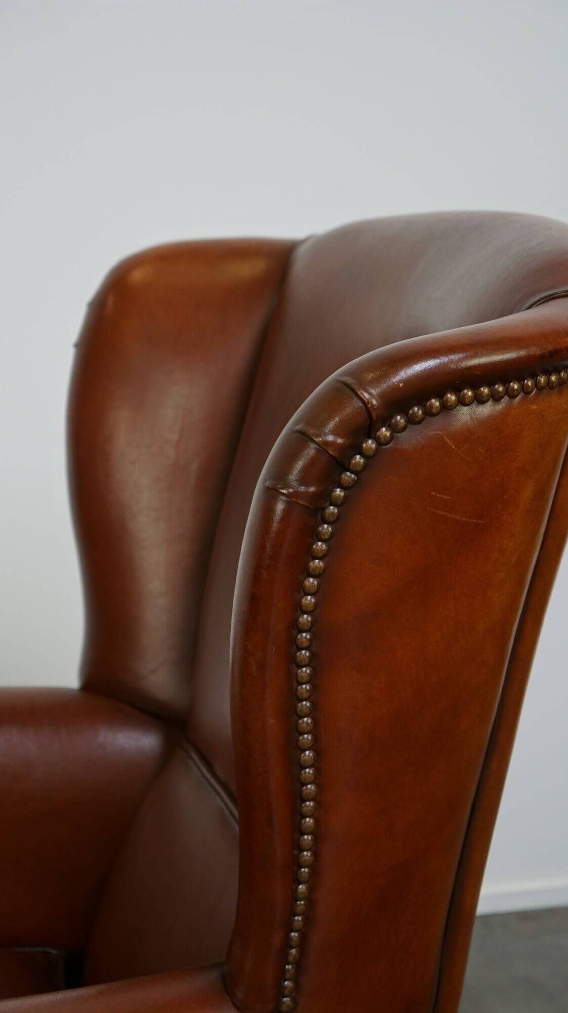 Beautiful classic sheepskin armchair with a beautiful appearance and a comfortable seat