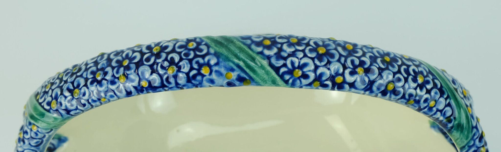 Majolika karlsruhe bowl ceramic basket art nouveau w.süs