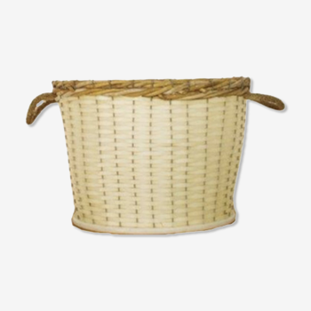 Panier vintage avec canne et corde