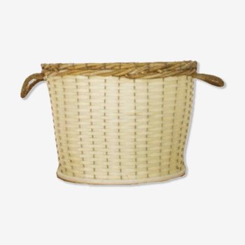 Vintage basket with cane and rope