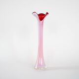 Pink vase, Murano glass, Italian design, 1970s, made in Italy