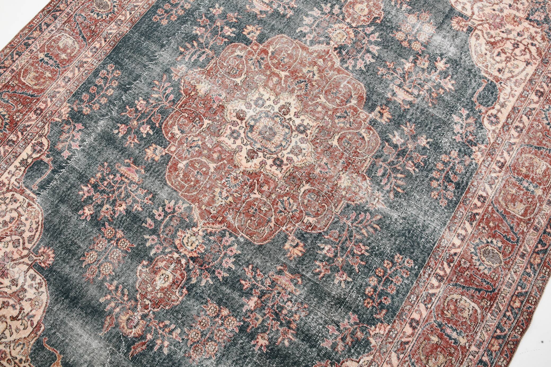 8x10 Navy Blue Antique Persian Rug, 257x299Cm