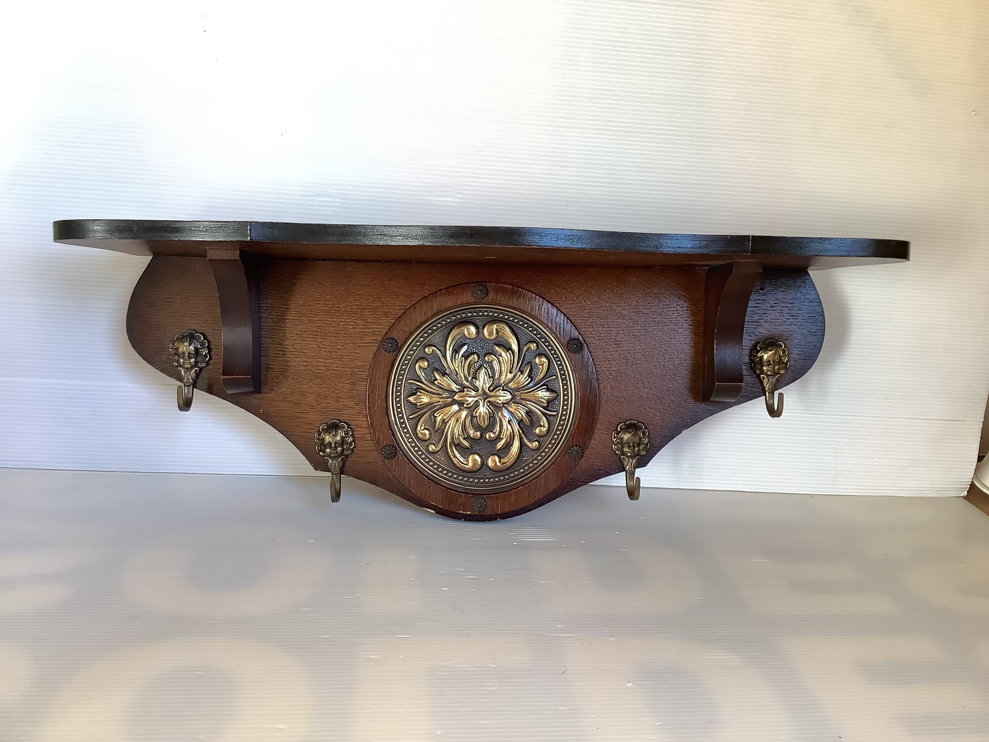 Wooden wall coat rack