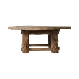 Xianping - Antique round coffee table in solid elm no. 2