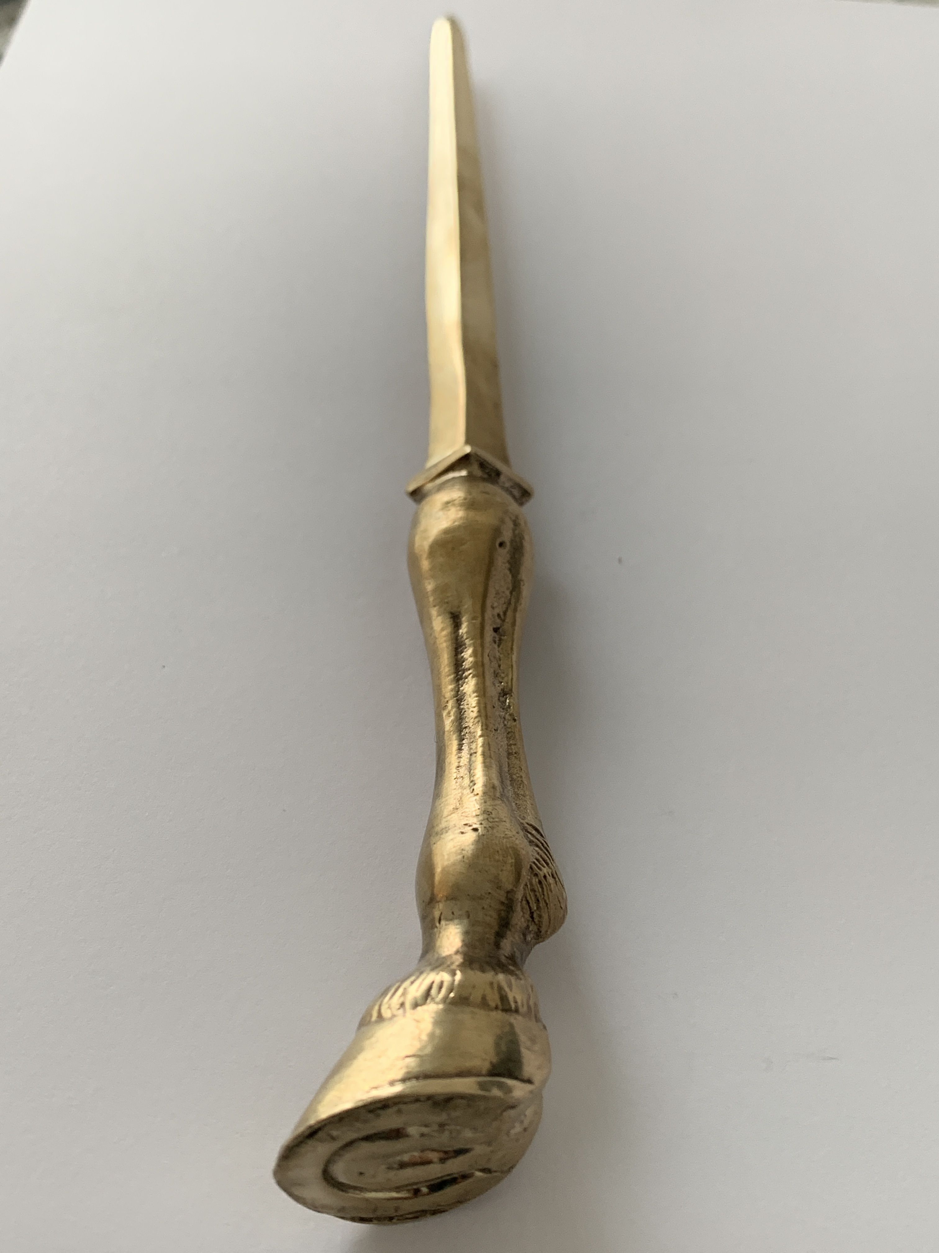 Valenti bronze paper cup or zoomorphic letter opener, horse leg, 1960