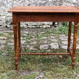 Solid wood table, one drawer, turned wood