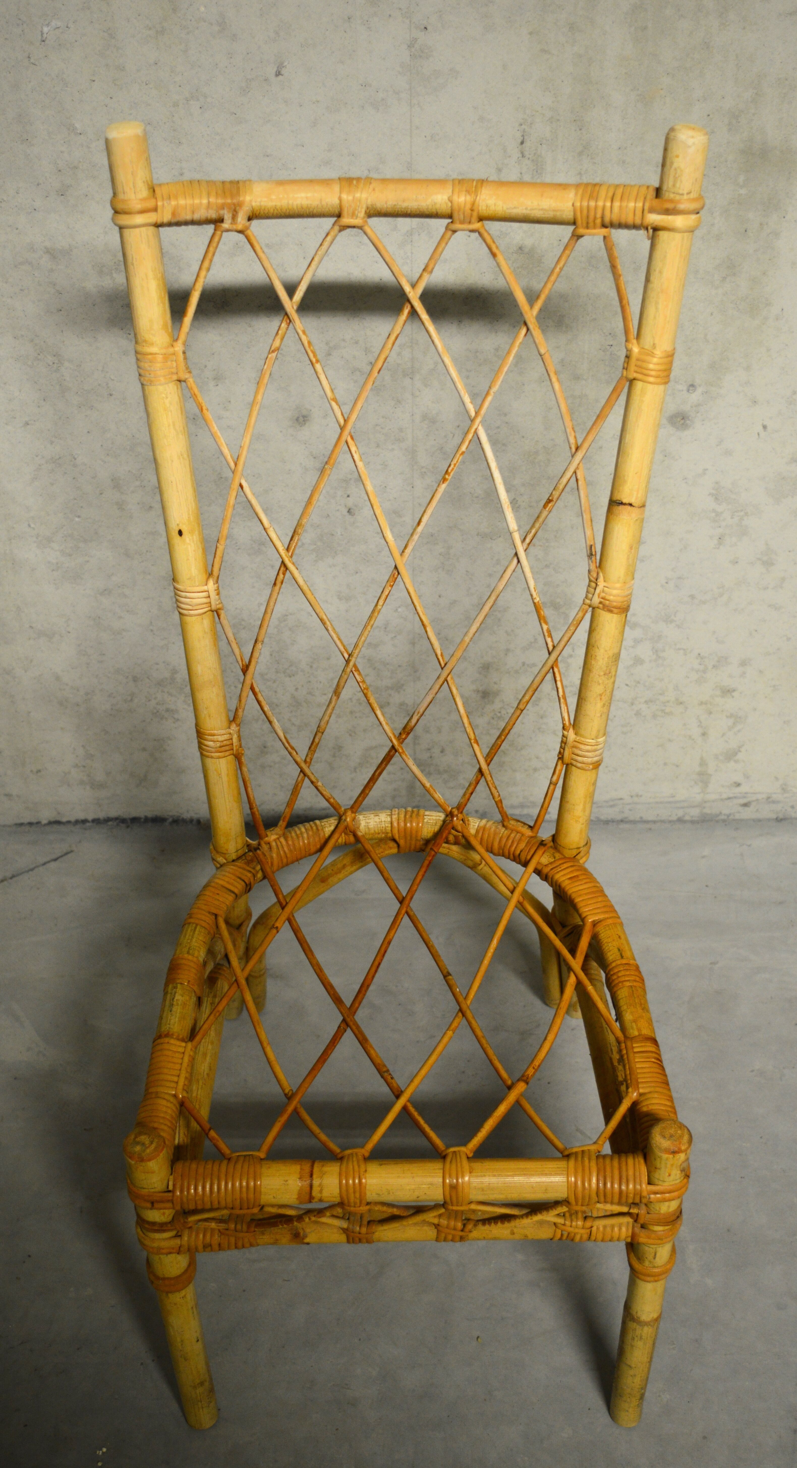 rattan and bamboo table and chair