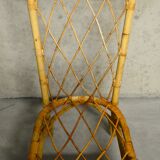rattan and bamboo table and chair