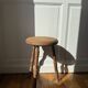 Vintage stool in raw wood