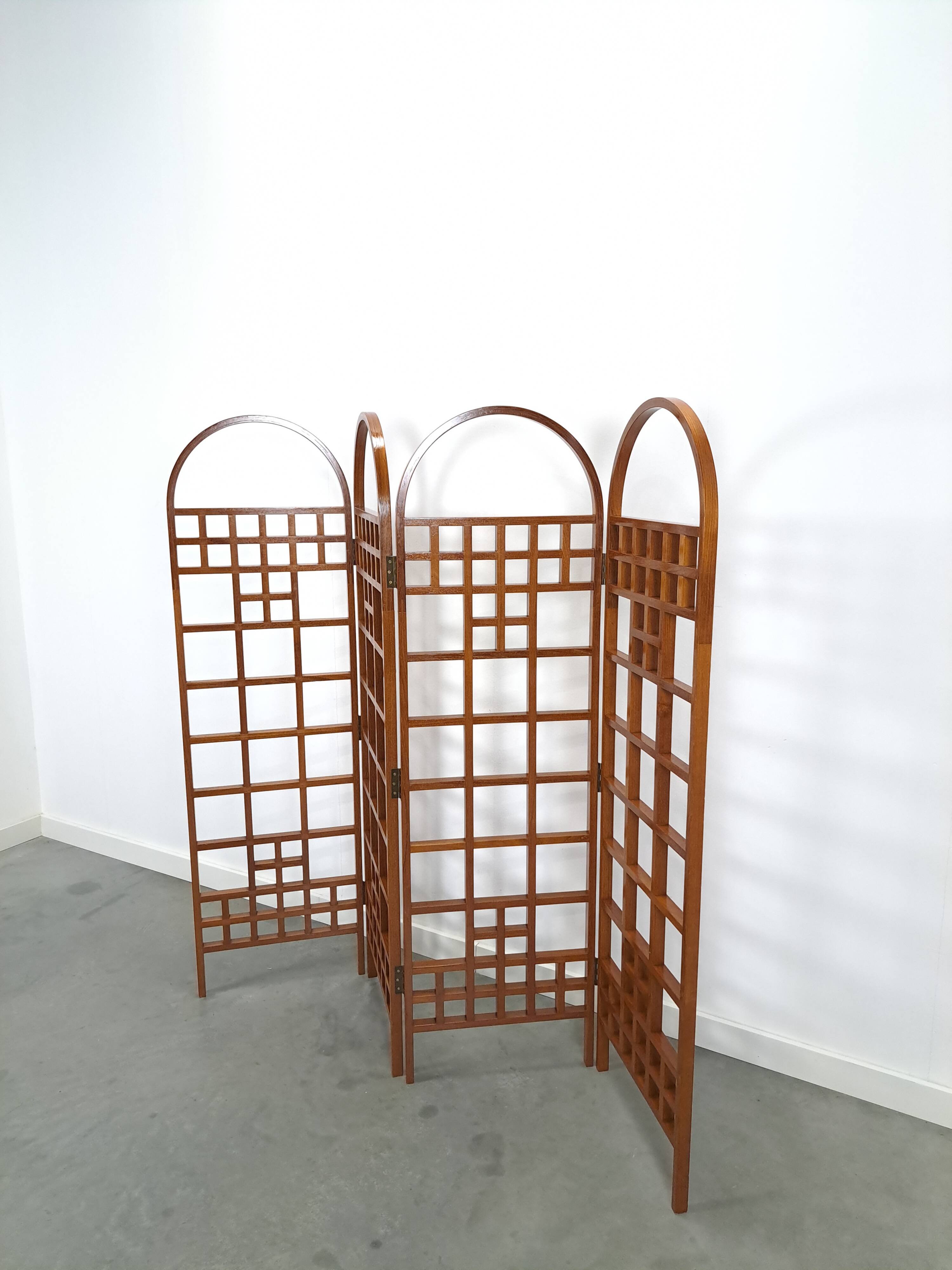 Séparateur de pièce en teck houten kamerscherm