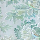 Painted canvas depicting parakeets. Contemporary work.