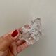 Set of 2 vintage molded glass candle holders