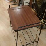 Floor lamp end of sofa in wrought iron and mahogany 1950