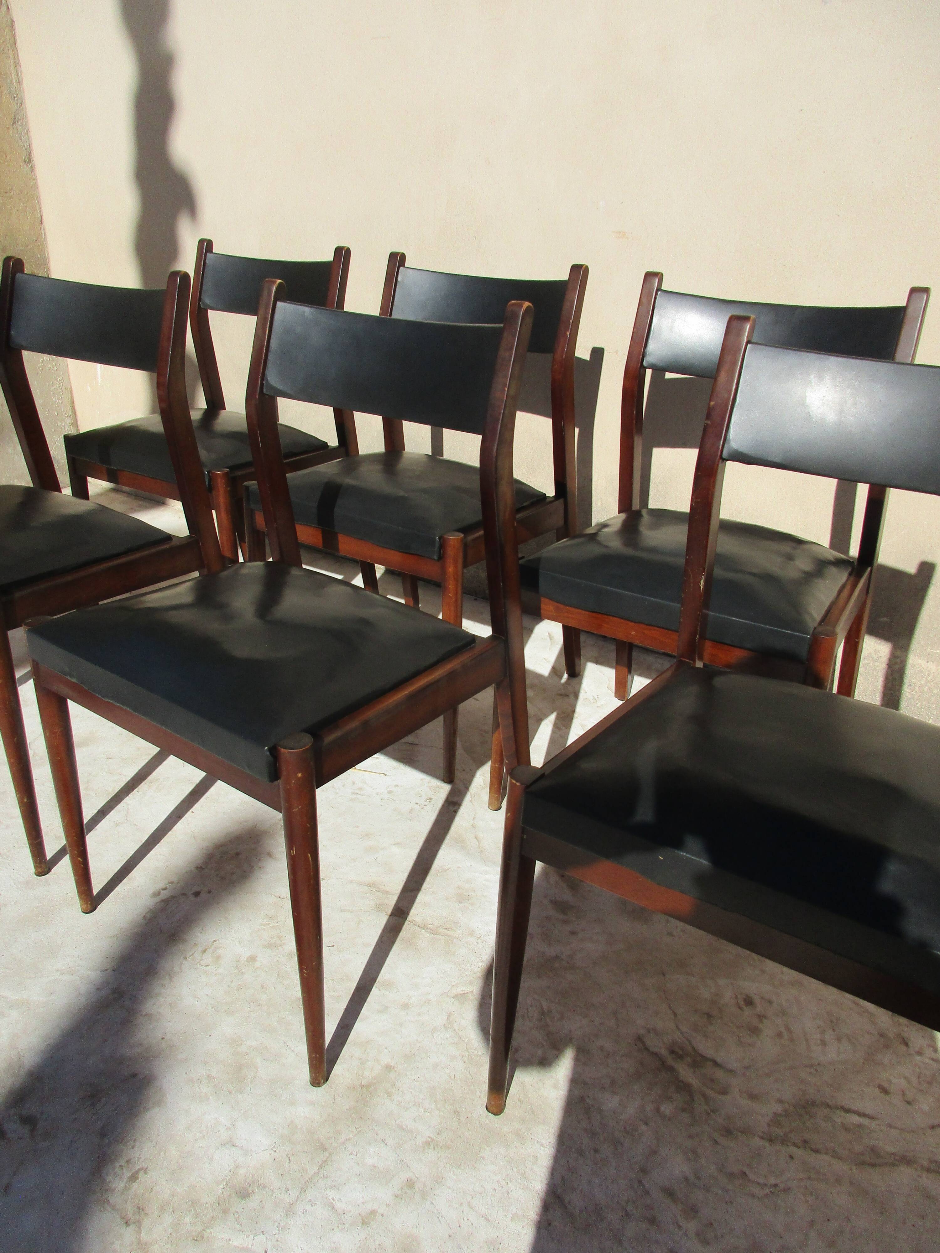 Lot of 6 chairs, 50s