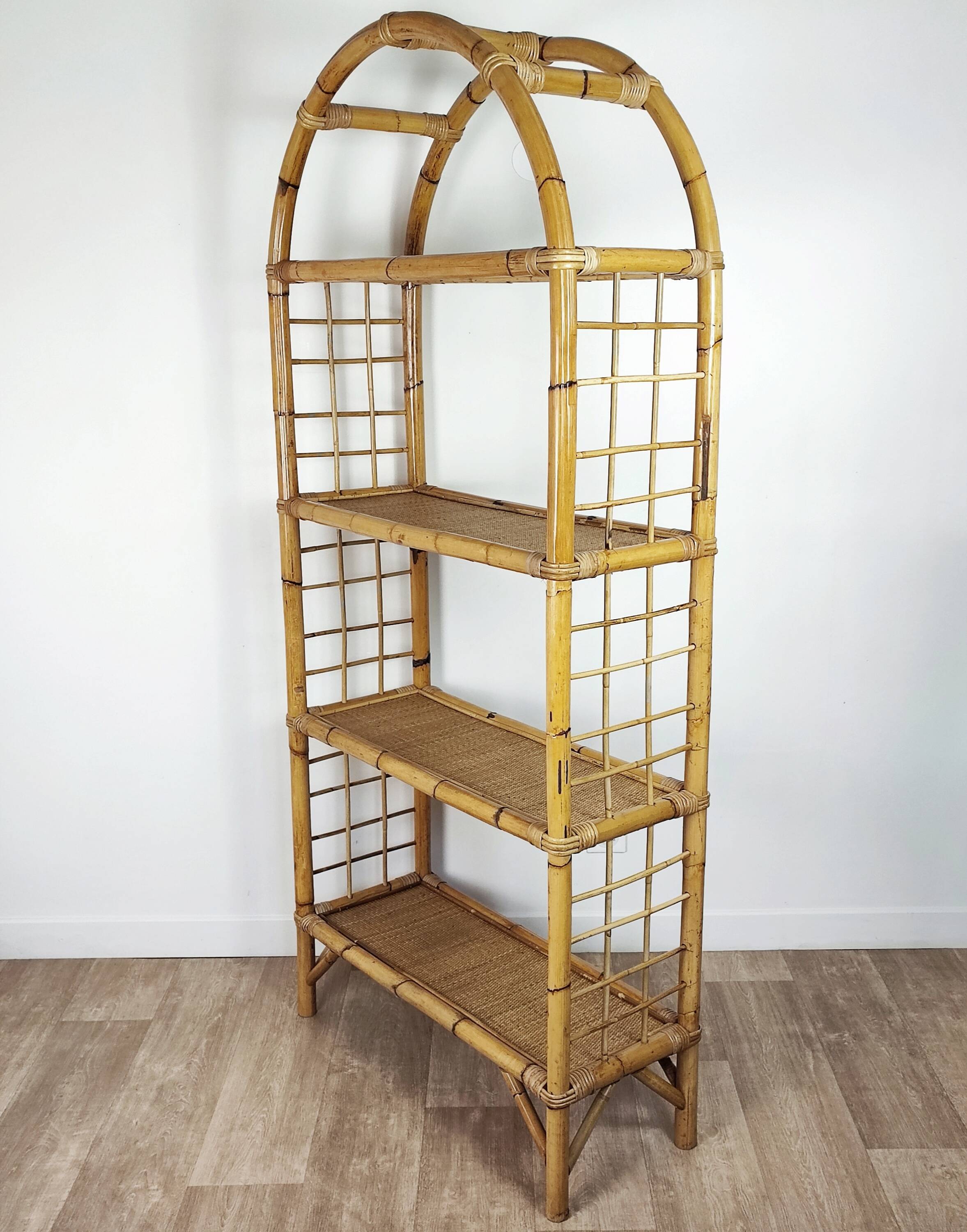 Rattan bookcase shelf