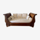 19th century walnut roller boat bed