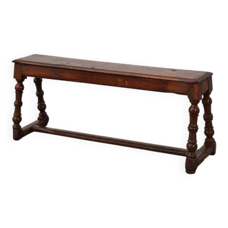 Banc de ferme en chêne anglais ancien, Royaume-Uni vers 1850