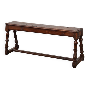 Banc de ferme en chêne anglais ancien, Royaume-Uni vers 1850