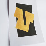 Abstract gold painting supremacist style