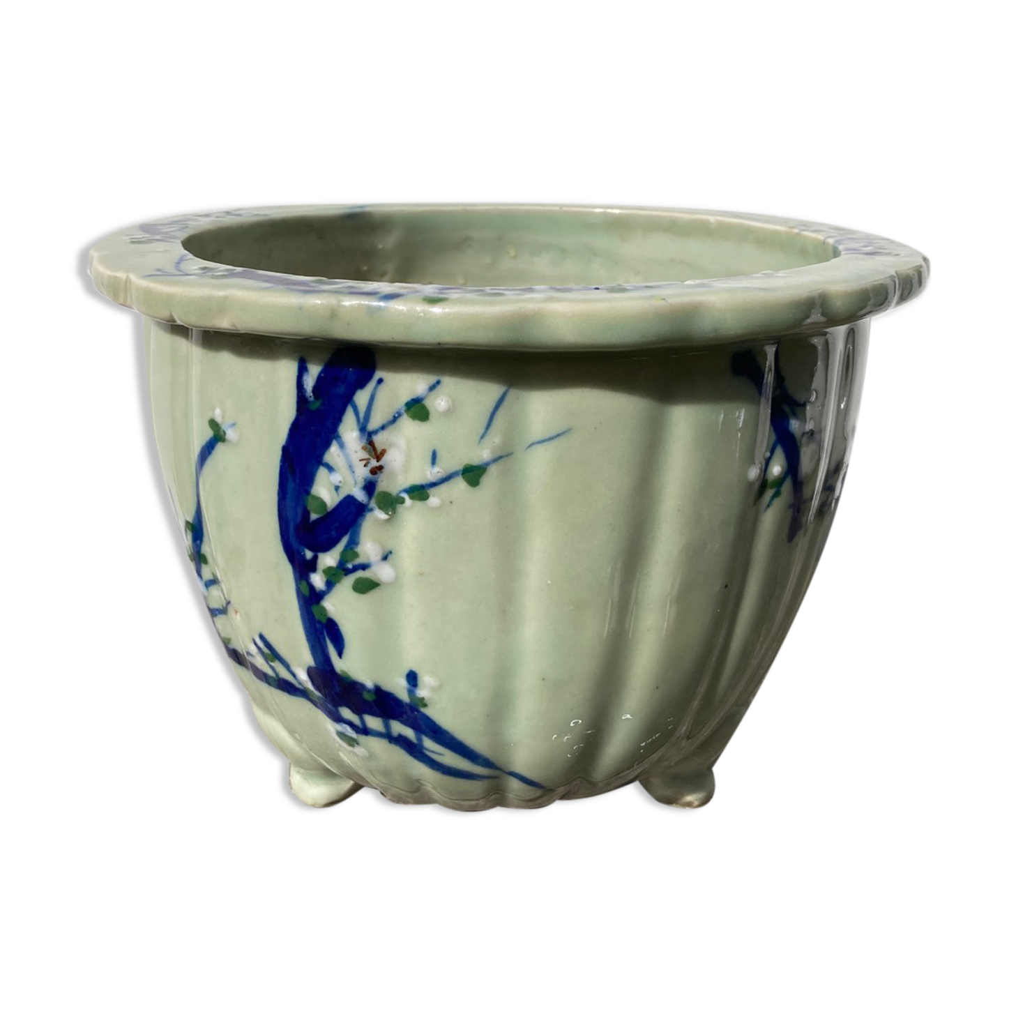 Chinese blue ceramic pot cover