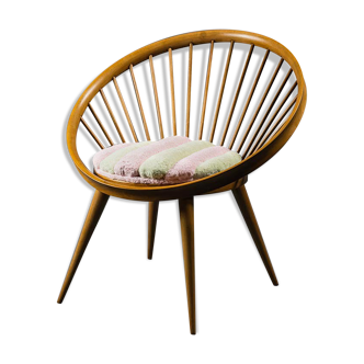 fauteuil circulaire en éponge moderne vintage des années 60