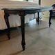 Table basse ancienne laquée noire & cannage – décor peint – fin XIXe