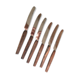 6 small teak and metal knives from Solingen - 1970's