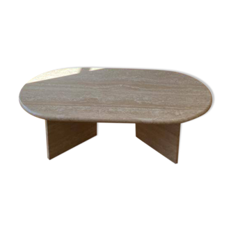 Rectangular travertine coffee table