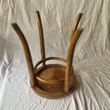 Thonet style Art Nouveau bistro stool in curved wood