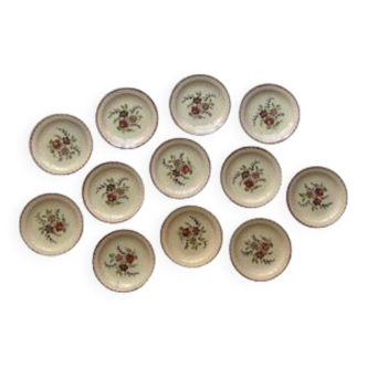 Lot de 12 assiettes plates Sarreguemines Ermont