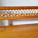 Banc coffre chêne et rotin 1960