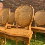 Set of 6 Louis XVI style cane medallion chairs