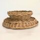 Straw dish on pedestal