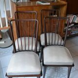 4 chairs Charles Ramos 60s solid beech