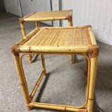 Mid-Century Rattan Nesting Tables