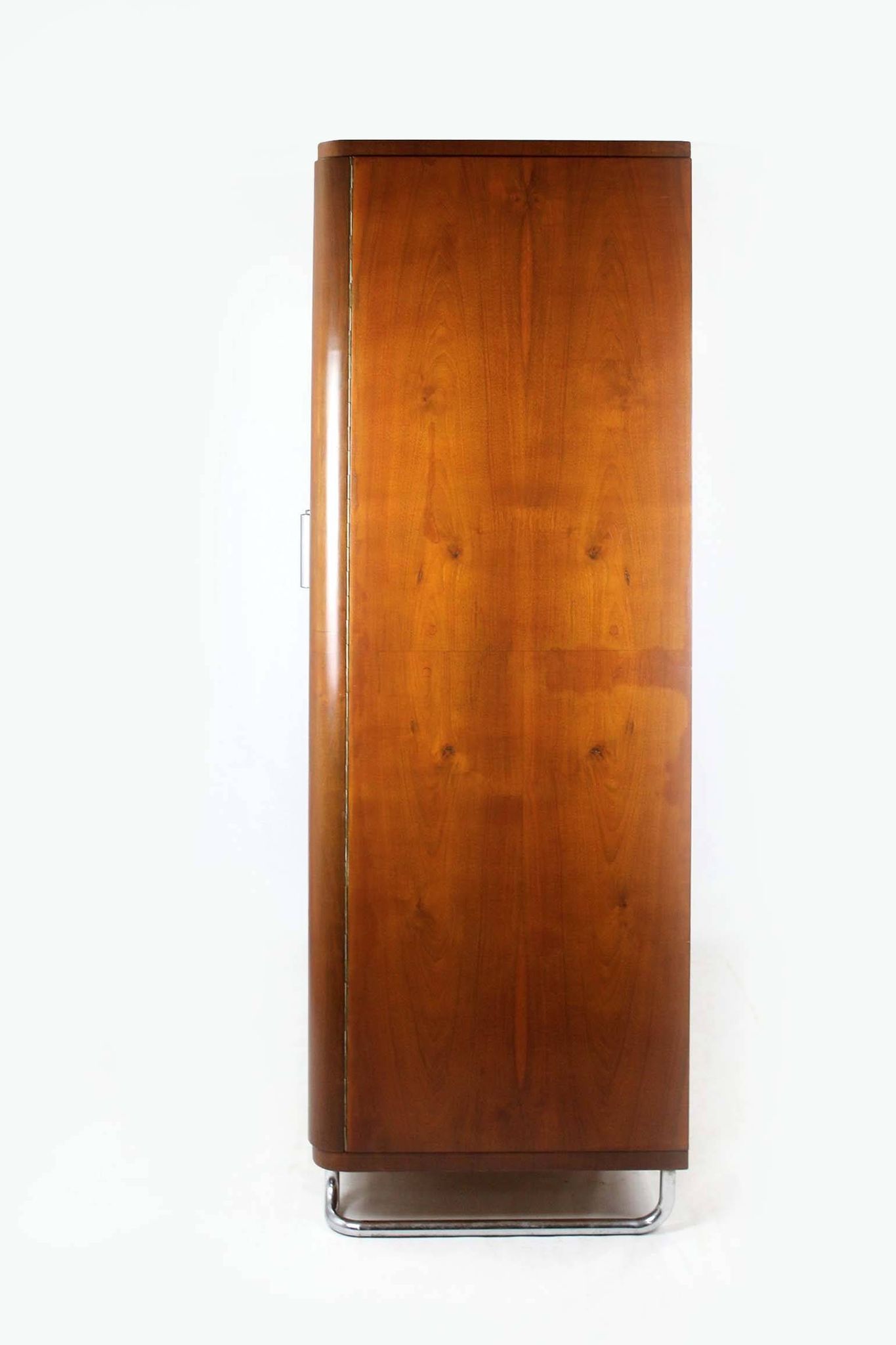 Bauhaus Chromed and Tubular Steel Wardrobe from Hynek Gottwald, 1940s
