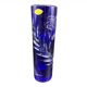Soliflore vase, tubular, blue crystal, foliage decoration, encrypted, label, hand cut, flowers