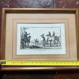 Lithographie encadrée - “Les Jockeys Montés”