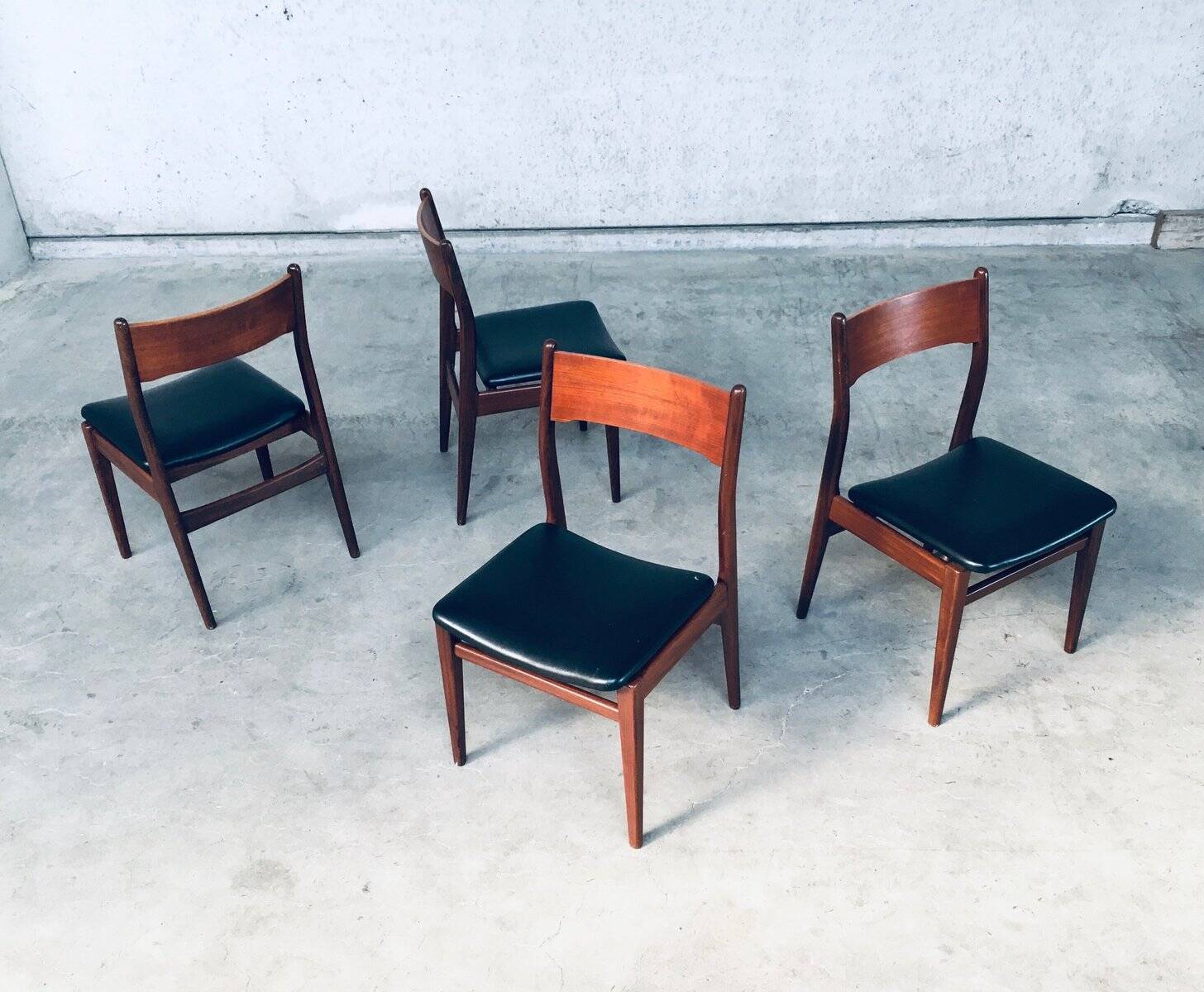 Mid-Century Scandinavian Modern Teak Dining Chairs, Set of 4