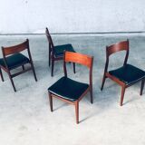 Mid-Century Scandinavian Modern Teak Dining Chairs, Set of 4