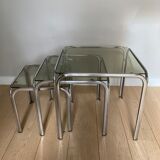 Glass nesting tables 70s