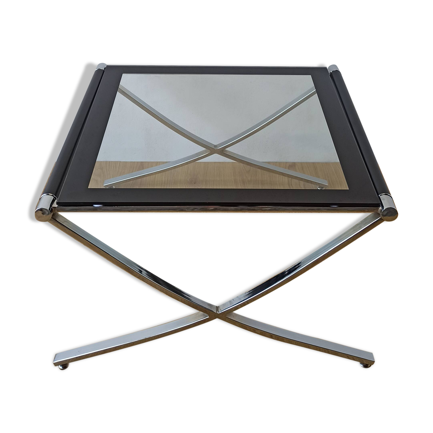 Chrome coffee table from the 1970s.