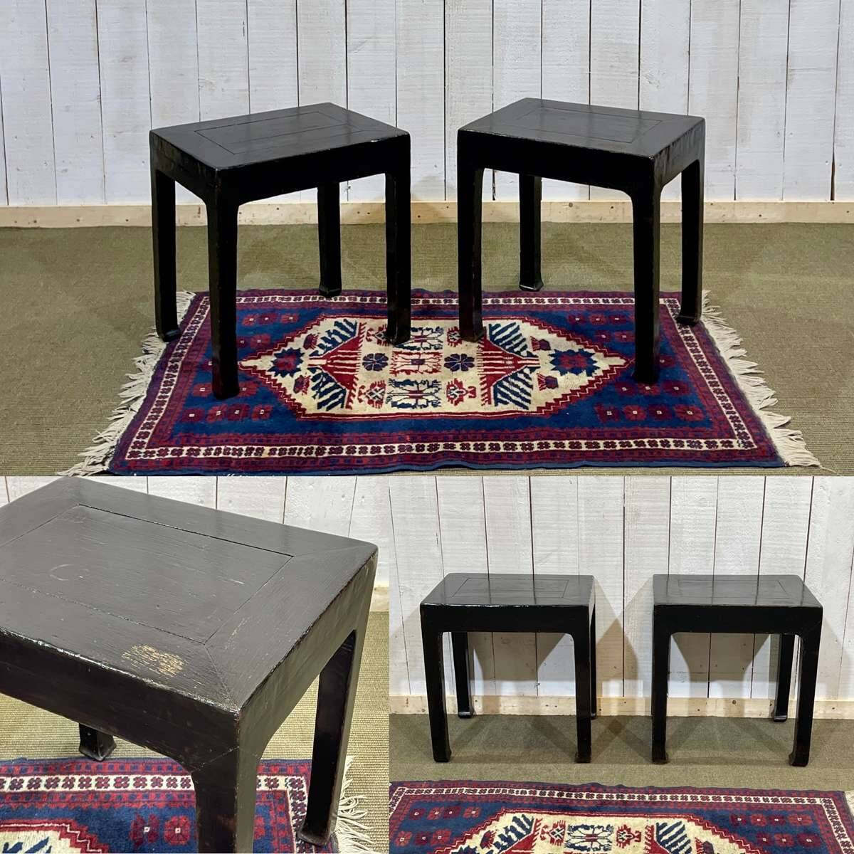 Pair of painted wooden side tables from the 70s