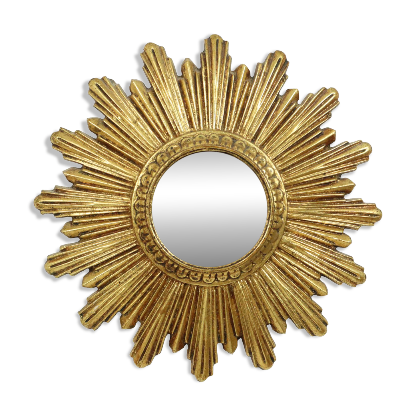 Small Sun Mirror Sunburst Mirror Gold Leaf Convex 24cm