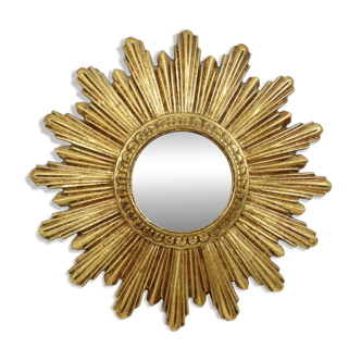 Small Sun Mirror Sunburst Mirror Gold Leaf Convex 24cm