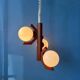 Mid-century brown Bony suspension with opaline glass shade.