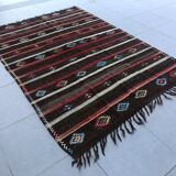 Vintage colorful rug, traditional handmade kilim 290 x 206 cm
