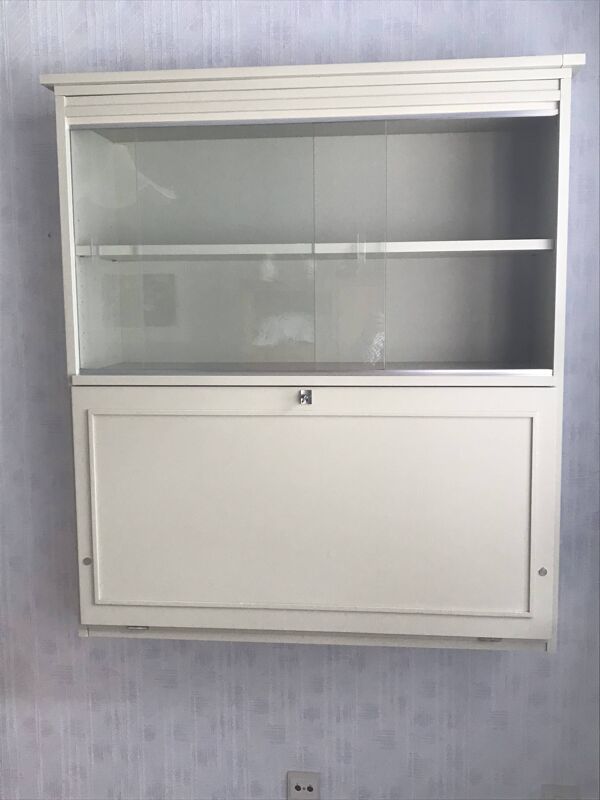 Secretaire vitrine bibliotheque mural