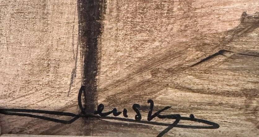 Interior scene – Oil on panel signed Lensky – 20th century